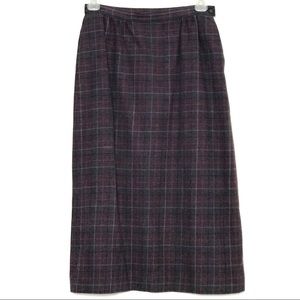Pendleton vintage wool plaid lined midi skirt
